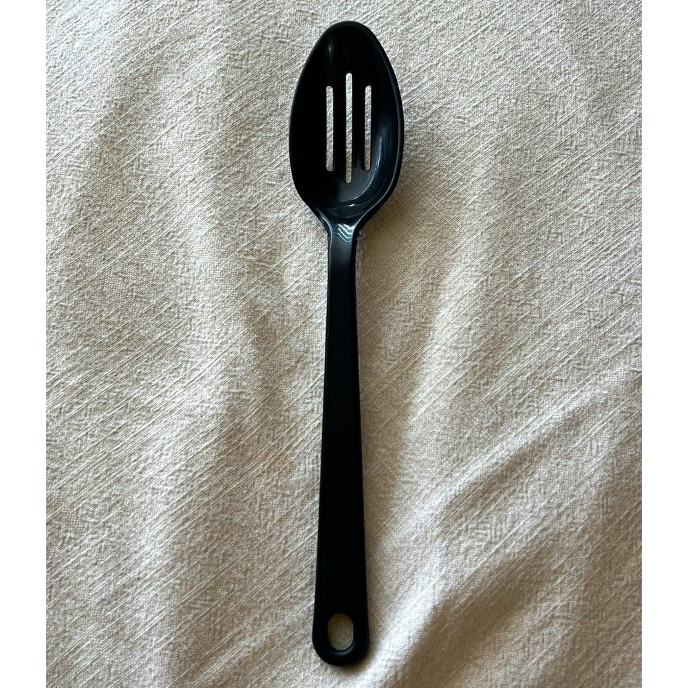 Vintage Tailor Made Products Elroy WI Black Slotted Serving Spoon nylon utensil